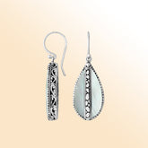 AE-1112-MOP Sterling Silver Earring With Mother Of Pearl Jewelry Bali Designs Inc